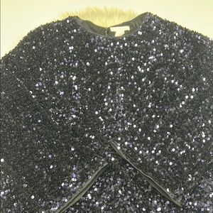 H&M Navy Blue Sequin Long Sleeve Dress Size Medium